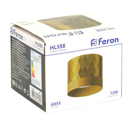 Светильник потолочный HL388 Barrel PRISM GX53 12W 230V, золото Feron