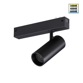 359956 PORT NT25 220 черный Трековый светильник с переключ. цв. темпер. IP20 LED 3000К4000К6000К 12W 90-240V VECTOR Novotech