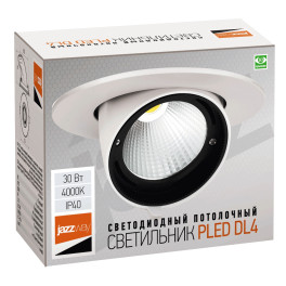 Светильник светодиодный PLED DL4 30W 4000K 24° поворот  White  IP40 Jazzway