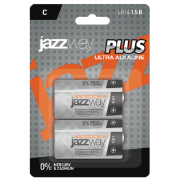 Батарейка щелочная LR14 JAZZway Ultra PLUS BL-2 - 1шт.