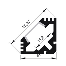 Профиль угловой PAL1919 (2м) анодированный Jazzway