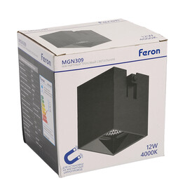 Светильник светодиодный MGN309 трековый низковольтный 12W, 1080 Lm, 4000К, 35 градусов, черный Feron