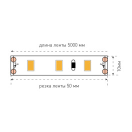Лента светодиодная стандарт SMD5630 60LED/м 12Вт/м 12В IP20 Цвет:Холодный белый (1метр) SWG