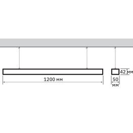 Cветильники накладные PSO-02 40w 4000K BLACK 1200x50 IP40 Jazzway