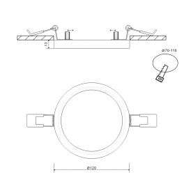 Светильник встраиваемый ультратонкий круглый KH-RC Белый 9Вт IP20 Нейтральный белый (4000К) SWG