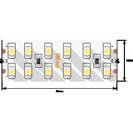 Лента светодиодная стандарт SMD3528 240LED/м 19,2Вт/м 24В IP20 Цвет:Теплый (1метр) SWG