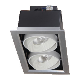 Светильник встраиваемый квадрат поворотный PSP- S 112 2*9W 4000K 24* GREY карданный IP 40 Jazzway