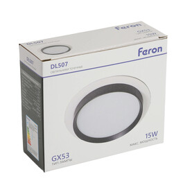 Светильник встраиваемый DL507 потолочный GX53 белый + черный круг Feron