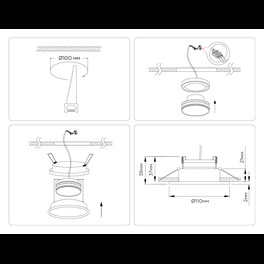 Светильник встраиваемый GX53 TN51822 WH белый GX53 max 15W D110*39 Ambrella light