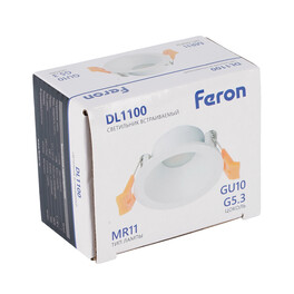 Светильник потолочный встраиваемый, MR11 G5.3, GU10, белый DL1100 Feron