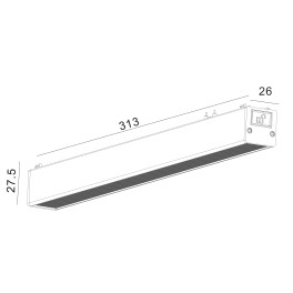 Светильник трековый SLIM, 48В 12W черный 2700-6000К DL-SLIM-DFBL-12-CCT SWG