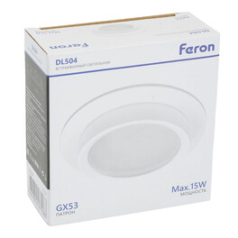 Светильник встраиваемый DL504 потолочный GX53 белый круг IP44 Feron