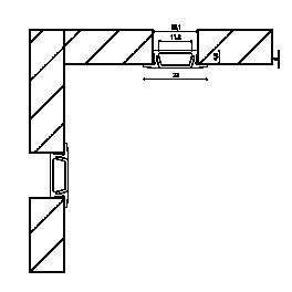 Профиль встраиваемый алюминиевый RC-2206 2м (Комплект) SWG