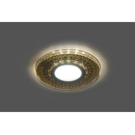 Светильник встраиваемый с LED подсветкой CD981 потолочный MR16 G5.3 прозрачный, золото Feron