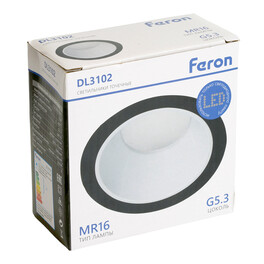 Светильник встраиваемый DL3102 потолочный MR16 G5.3 черный + белый Feron