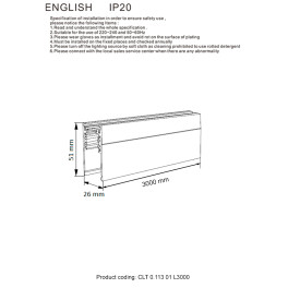 Шинопровод магнитный накладной CLT 0.113 01 L3000 WH Crystal Lux