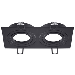 Светильник встраиваемый поворотный GU5.3 (MR16) двойной прямоугольник 010105 Чёрный SignImpress