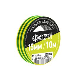 Изолента ФАZА 15мм * 10м  желто-зеленая