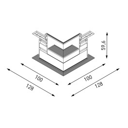 Коннектор угловой для встраиваемого глубокого шинопровода под гипсокартон, серия SY-LINK, Черный SWG