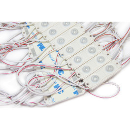 Модуль светодиодный 2 SMD 2835 0,72W 70lm провод 150 мм (с линзой 160) GREEN  - 1шт.