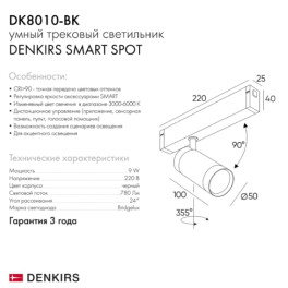 Трековый светильник DK8010-BK Denkirs