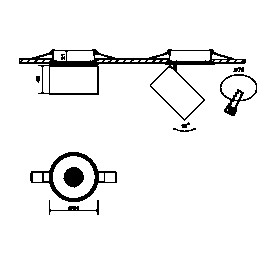 Светильник встраиваемый наклонно-поворотный LK, Белый, 15Вт, IP20, 3000К SWG