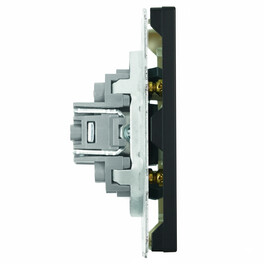 Розетка HDMI 2.0 Type A (механизм), серия Эмили, RST00-5118-05, черный уголь, soft touch