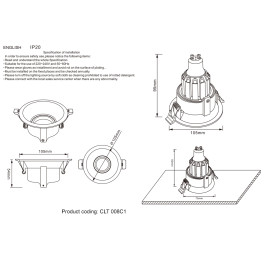 CRYSTAL LUX Светильник встраиваемый CLT 008C1 BL