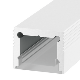 Профиль накладной алюминиевый LS.1613 белый,  для однорядной ленты (2.5м) SWG