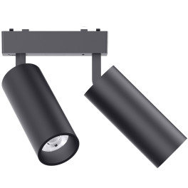 Светильник трековый 1фаза магнитный Inclin-1 двойной Bridgelux 48В 18Вт 4000К Чёрный 3г SignImpress