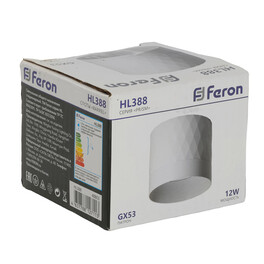 Светильник потолочный HL388 Barrel PRISM GX53 12W 230V, белый Feron