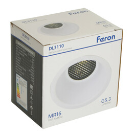 Светильник потолочный встраиваемый, MR16 G5.3, белый DL3110 Feron
