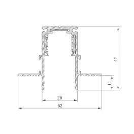 Шинопровод для низковольтных трековых светильников, черный, 2м, CABM1001 Feron