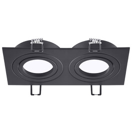 Светильник встраиваемый поворотный GU5.3 (MR16) двойной прямоугольник 010105 Чёрный SignImpress