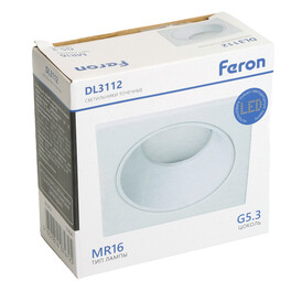 Светильник встраиваемый DL3112 потолочный MR16 G5.3 белый Feron