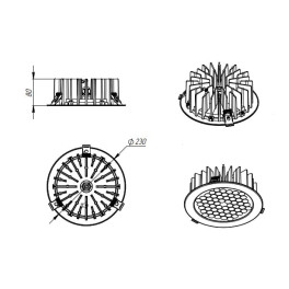 Светильник светодиодный ДВО 06-56-850-К40 (56 Вт, до 6389 Лм, 230х80, 1 кг) Ферекс