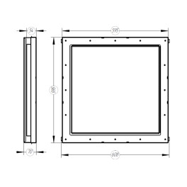 Светильник светодиодный FG 595 36W 4000K закаленное стекло IP65 Faros