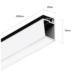 Профиль алюминиевый для стеклянных полок PS.3452 SWG