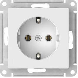 Розетка с заземлением Schneider Electric Atlasdesign 16А, быстрозажим. клем., белый