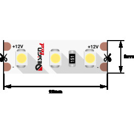 Лента светодиодная LUX3528 120 LED/м 9,6Вт/м 12В IP33 Цвет:Нейтральный белый (4000K) (1метр) SWG
