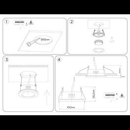Светильник встраиваемый TN6632 BK черный IP44 GX53 D100*60 Ambrella light