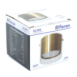 Светильник потолочный HL389 12W 230V, золото, HL389 Feron