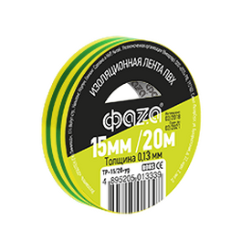 Изолента ФАZА TP-1520 (желт./зел.)